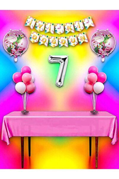 partylady Flamingo Themed 7Th Birthday and Special Event Mega Combination Set