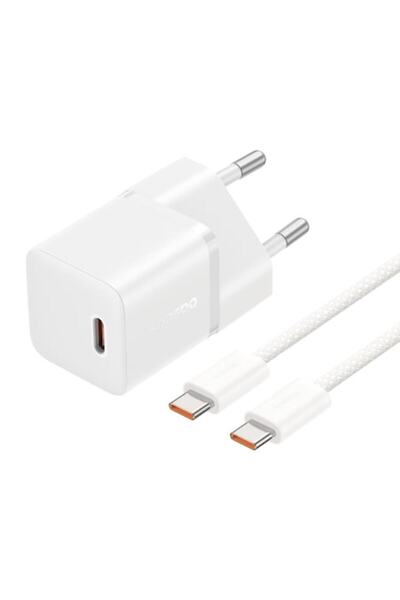 Baseus GaN Charger, Type-C, 20W + Type-C to Type-C Cable, 100W, 1m, D82, Polycarbonate,