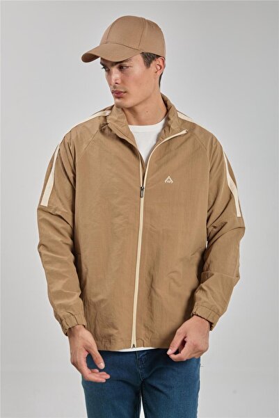 BARRELS AND OIL Erkek Dik Yaka Kalın Kol Biyeli Ceket - Vizon