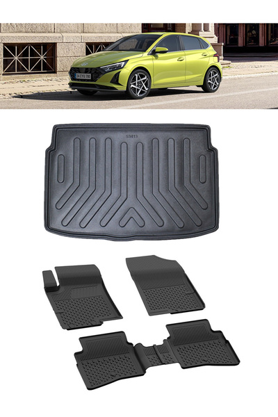 Sahler Hyundai İ20 2021 Sonrası Elite Plus 4.5D Paspas 3D Rizline Alt 3D Baga...