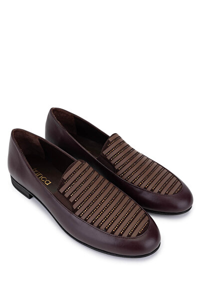 Tamer Tanca Women's Genuine Leather Brown Loafer Shoes