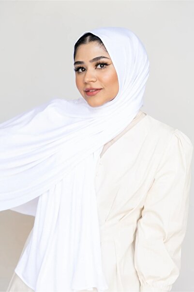 Perfectory Soft Stretch Jersey Hijabs, Effortless Style and Comfort, Curated Collection ( White )