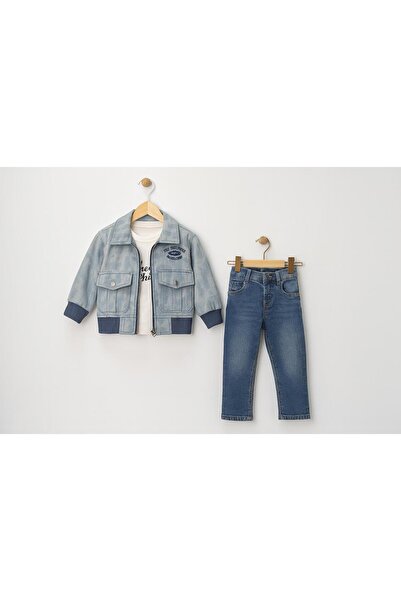 RAPAPA Boy's Denim Jacket and Pants Set – 3-Piece Combination – 3606