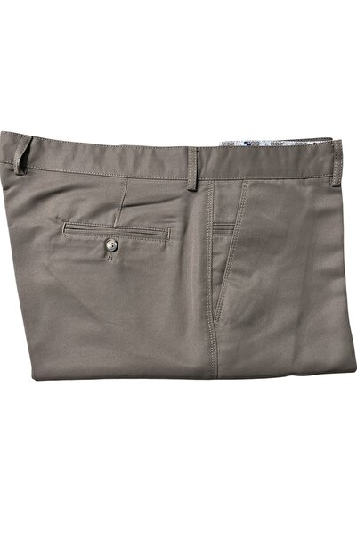 PANTMEN Büyük Beden (56-58-60-62) Orta Kahve, Rahat Kalip, Pamuk Saten ,keten Pantolon