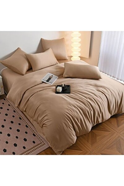 Casa de Vis Set lenjerie de pat dublu, 6 piese, satin, 240 x 245 cm, uni