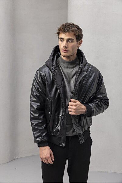 Valiberta Oliver Double-Sided Wearable Hooded Men's Coat - Black
