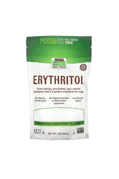 Now Erythritol, 454 Gm, Zero-Calorie Sweetener, Keto & Low-Carb Friendly