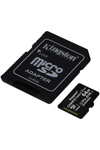 Kingston Card de memorie MicroSD Canvas Select Plus, 64 GB, 100 MB/s, cu adaptor