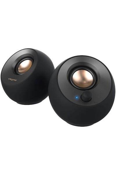 CREATIVE Boxe Pebble v2, 2.0, 8W RMS, USB-C/A și mufă de 3,5 mm, negre