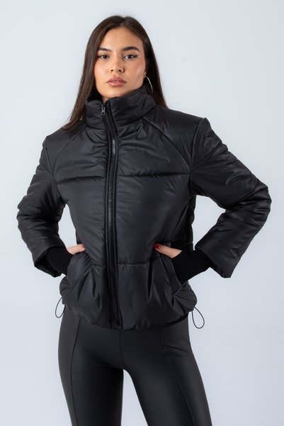 Space Fashion Women's Black Short Puffer Jacket