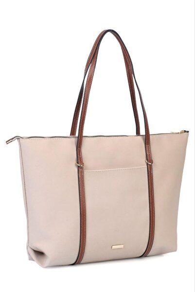 KOÇAK ÇANTA Women's Buzzy Fabric Striped Detail Handbag and Shoulder Bag