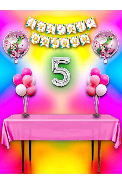 partylady Flamingo Themed 5Th Birthday and Special Event Mega Combination Set