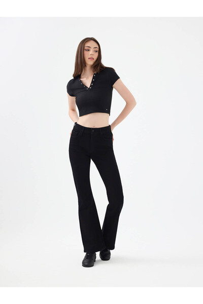 Loft Flare Slim Fit Black Women's Jean Pants Lf2040547