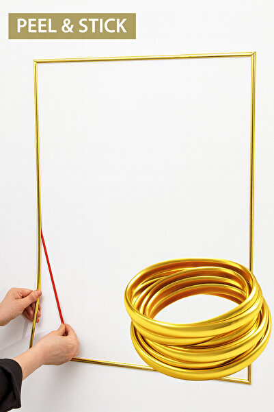 UKAB DEKOR metre Gold Kendinden Yapışkanlı Duvar, Mobilya Kenar Dekoratif Kor...
