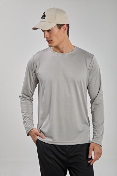 BARRELS AND OIL Men's Long Sleeve Athlete T-Shirt - Gray