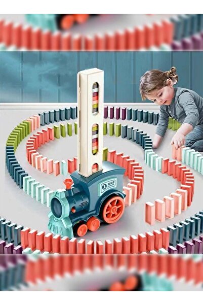 Generic Haidu Automatic Domino Train Toy Set With 120pcs Domino Blocks For Kids Boys And Girls