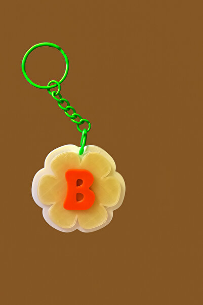 Generic Kişiye Özel Harfli Çiçek Anahtarlık – Istediğiniz Harf Yazılır - Kişiye Özel Hediyelik & Çanta Süsü