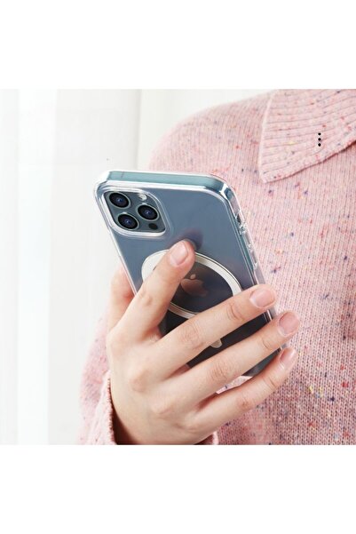 Flippy Protective case for iPhone 14 Mag Safe, 2in1 magnetic charging, Silicone, Acrylic, Transparent