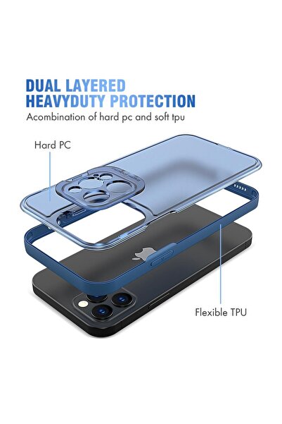 Flippy Husa protectie pentru iPhone 14 Plus, Flippy, Bracket series cu suport si protectie camera, Albastru