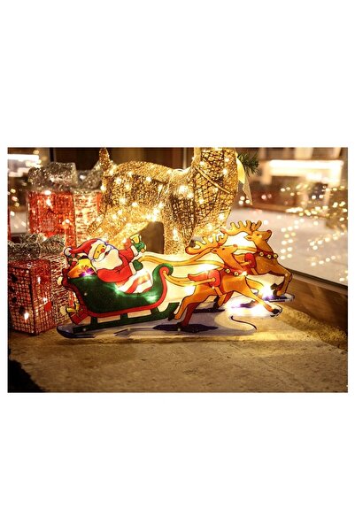 Flippy Decoratiune de Craciun pentru fereastra Flippy, Sanie cu reni, cu LED-uri, 26 cm, alb cald