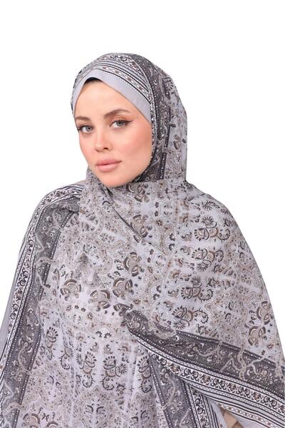 Karaca Premium Lux Original Ethnic Pattern Shawl (Voile Silk, 1St Grade) Classy, Lightweight, Comfortable, Stylish, Islamic Clothing)