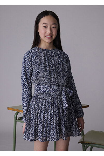 MAYORAL 7914-40 Girl's Dark Blue Dress