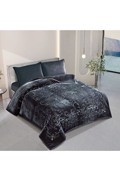 Roshen بطانية شتوي نفرين 6 كيلو محفور سادة بملمس فائق النعومة مقاس 200 في 240...