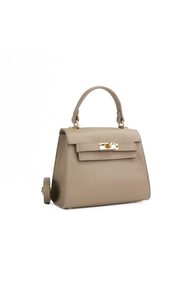 Posete Fagaras Thea Leather Bag - Cream, 1 Compartment, Adjustable Leather Strap