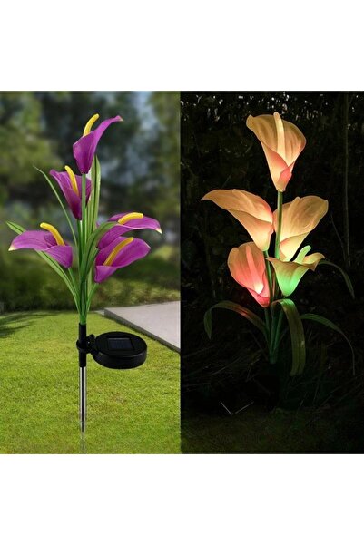 Flippy Solar LED Light Lily with 5 Flowers, 75 cm Height, for Garden,
