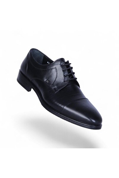 Censay 526 Pantofi clasici pentru bărbați din cauciuc antic negru %piele