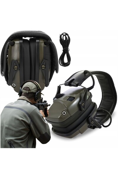 zola Τακτικά ακουστικά κατά του θορύβου, μείωση θορύβου έως 82 dB, στερεοφωνικά μικρόφωνα, θύρα AUX, πράσινο