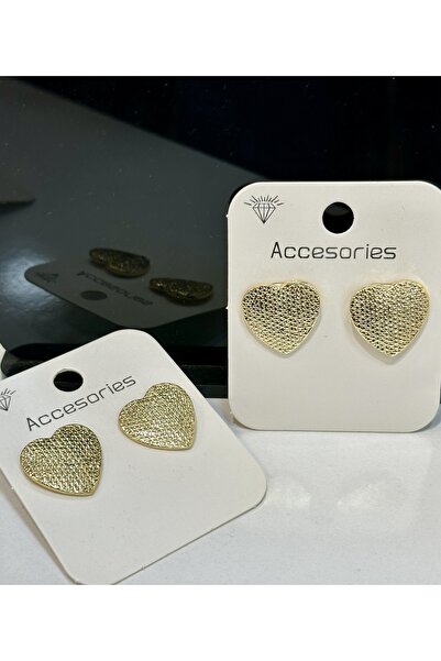 FERİHA DESING Kalp Küpe / altın ve gümüş renk