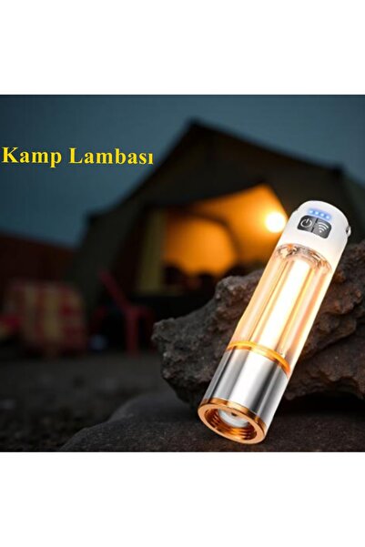 newnet Çok Fonksiyonlu Taşınabilir Kamp Feneri 6 Farklı Mod-Type-C Şarjlı Sar...