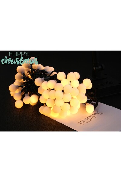 Flippy Christmas Bulb Type Installation 5 m, 20 Warm White LED, 8 Light Games, Solar, Indoor/Outdoor