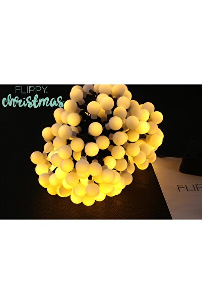 Flippy Christmas Installation 22 m, 200 LED Warm White Bulb, 8 Light Games, Solar, Indoor/Outdoor