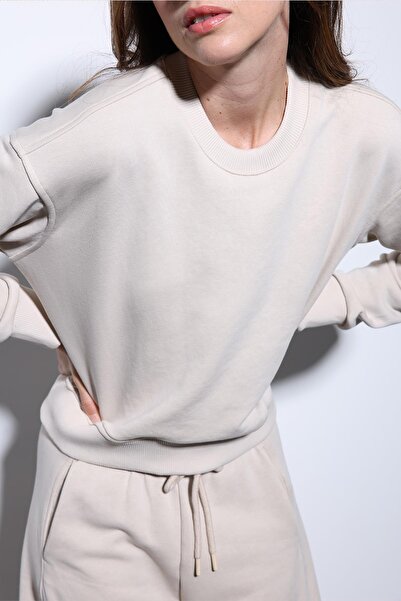 Antioch Beige Basic Women's Sweatshirt