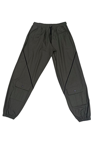 İrem Çocuk Giyim Boy's Khaki Color Parachute Pants with Elastic Waist, Ankle ...