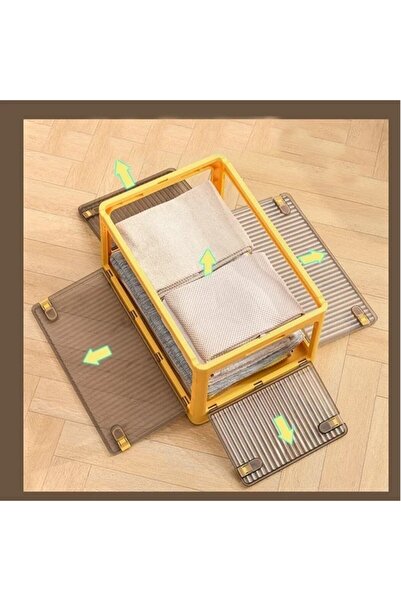 Flippy Foldable Storage Box, Flippy, With Lid, 85 L, Plastic, 60x42x34 cm, Orange