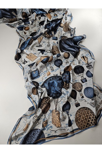 sem oyuncak Luxury Voile Silk Shawl Hijab Foulard Scarf Shawl Lv Balloon Pattern 70 X 180 cm