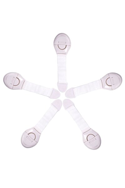 OptimStar Încuietori de siguranță pentru uși pentru copii, 5 bucăți, adezive 3M, flexibile și durabile, albe