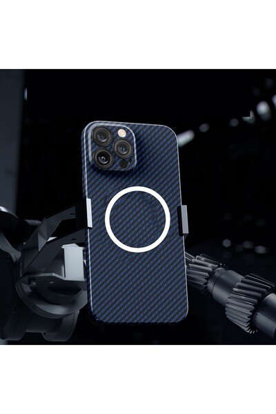 Flippy Προστατευτική θήκη για iPhone 14, Flippy, μαγνητική, MagSafe, ανθεκτική στους κραδασμούς από ανθρακονήματα, μπλε