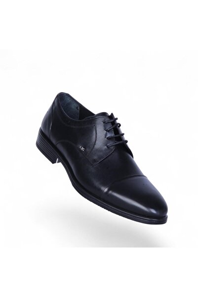 Censay 580 Pantofi clasici pentru bărbați din cauciuc antic negru % piele