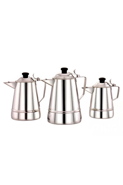 Cady One إبريق رغوة الحليب من الفولاذ المقاوم للصدأ، 3 قطع، سعة 1 لتر | 2 لتر | 3 لتر، مقاوم للصدأ ومقبض مقاوم للحرارة