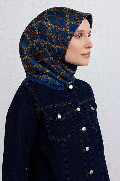 Armine Eșarfă din mătase pură Sura 9410 - 55 Model mixt albastru