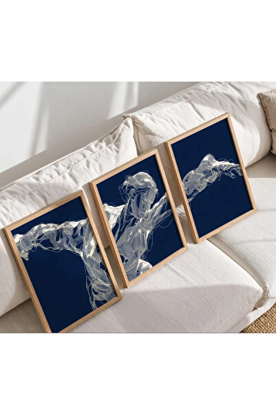 PAM STUDIO Modern Sanat Çizgisel Figürlü 3’lü Poster Seti – Minimalist Dekoratif Duvar Tablosu