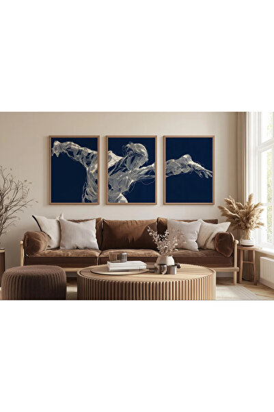 PAM STUDIO Modern Sanat Çizgisel Figürlü 3’lü Poster Seti – Minimalist Dekoratif Duvar Tablosu