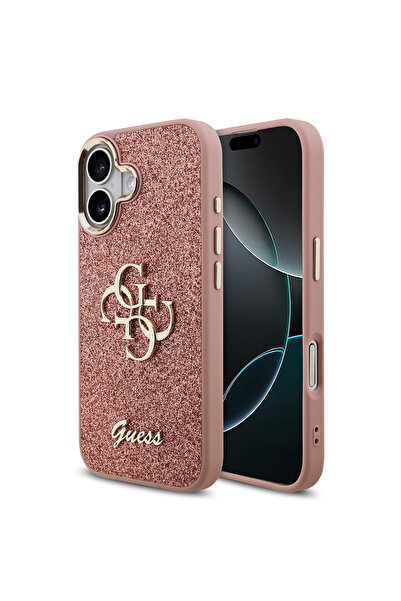 Guess iPhone 17 Uyumlu Kılıf Lisanslı 4G Büyük Metal Kamera Çerçeveli ve Logo...