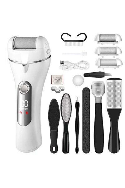 Qtenzivize Pilă electrică pentru picioare, îndepărtarea bătăturilor, albă