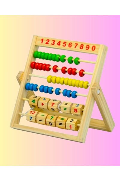 Genel Markalar ETKİNLİK VE GELİŞİM İÇİN BUBU AHŞAP ABAKÜS DÖRT İŞLEMLİ