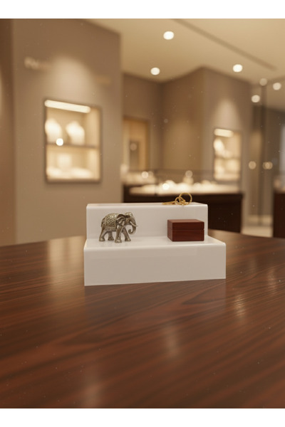 STANDORA Pleksi Akrilik Merdiven Raf 3mm Beyaz 20cm Genişlik 2 Katlı Stand Ba...